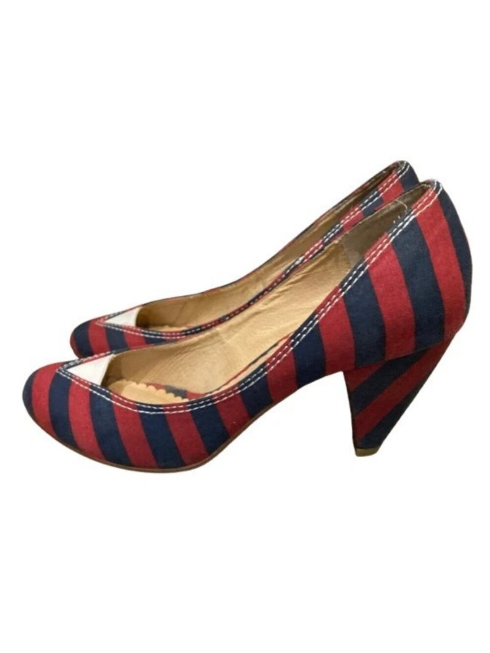 Sz 8 Vintage Retro Sailor Nautical Style Shoe Red Navy Blue Shoes Anthropologie